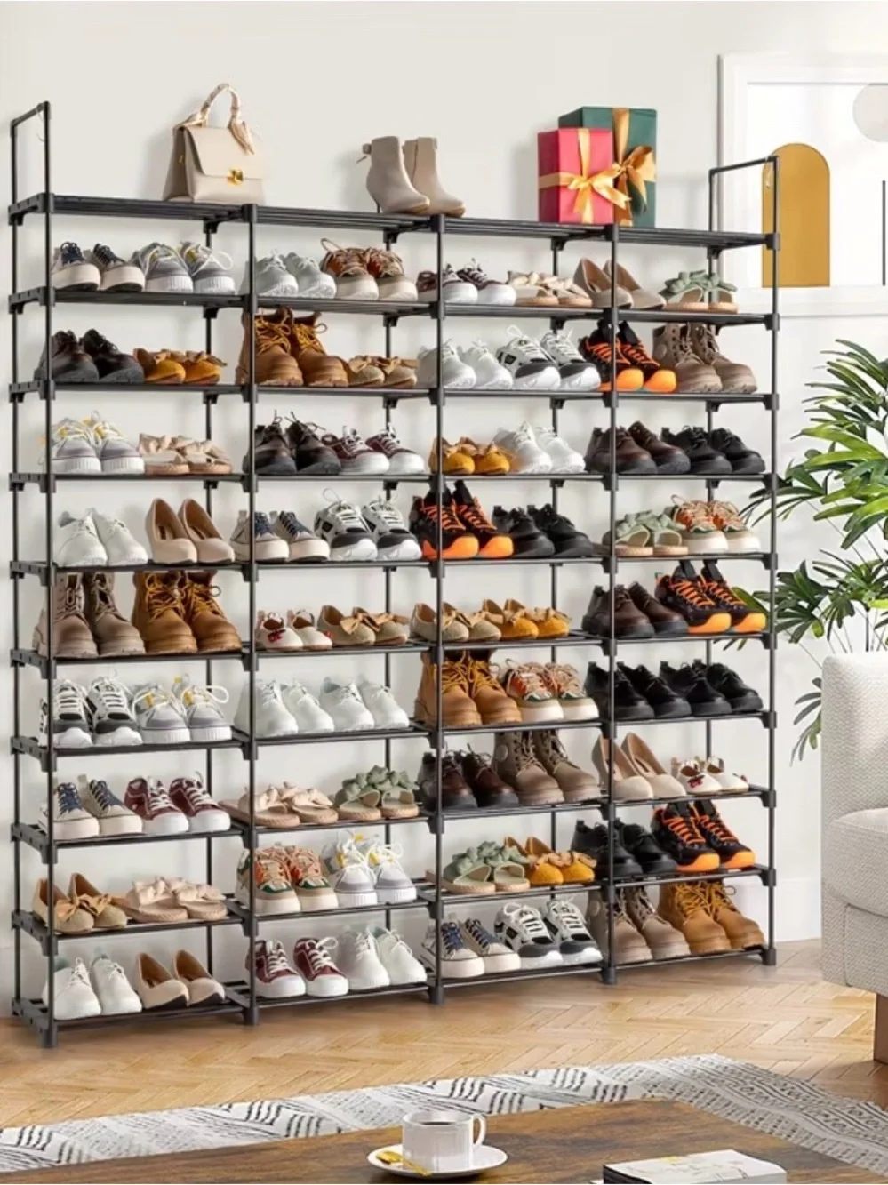 Adjustable 5-Tier Shoe Rack Organizer - Black
